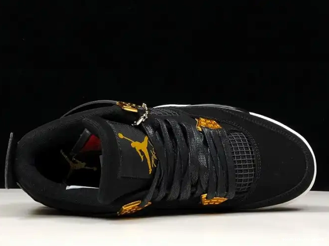 308497-032 Air 4 Royalty Gold-White Black Metallic Jordan 0327